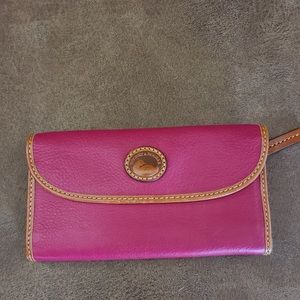 Dooney & Bourke Pebble Grain Continental Clutch Wallet - Hot Pink